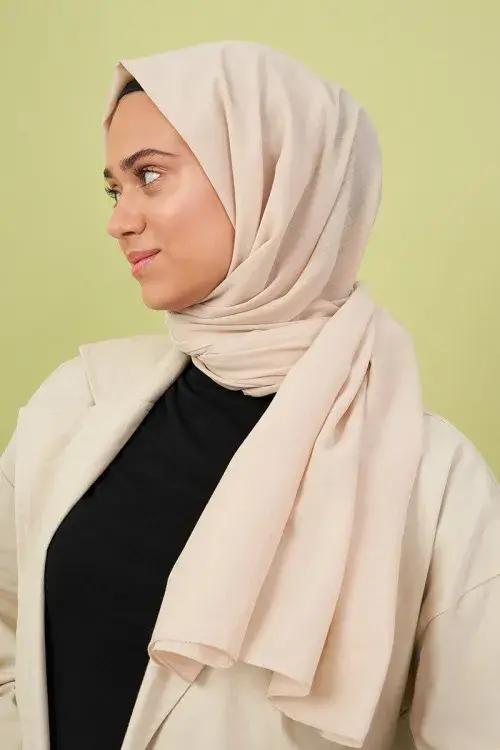 Taşlanmış Pamuk Şal - İnci - 1