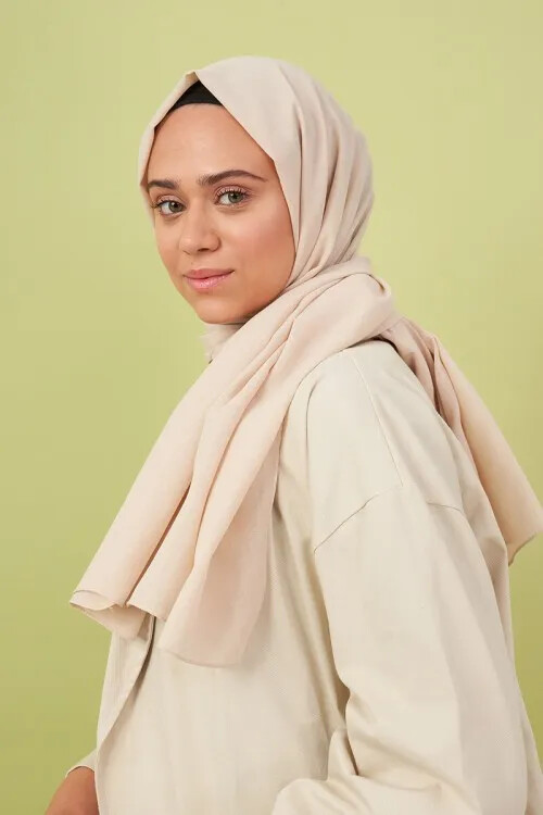 Taşlanmış Pamuk Şal - İnci - MADAME POLO