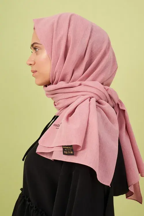 Taşlanmış Pamuk Şal - Rose - 2