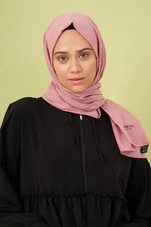 Taşlanmış Pamuk Şal - Rose - 1