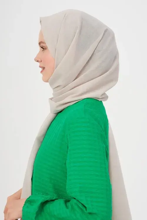 Taşlanmış Pamuk Şal - Taş - 3