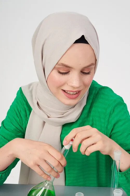 Taşlanmış Pamuk Şal - Taş - MADAME POLO