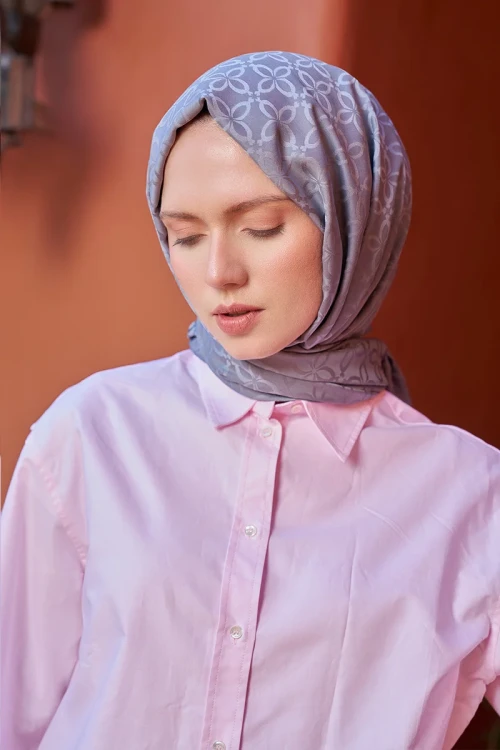 Timeless Koleksiyonu Yonca Desen - Gri 