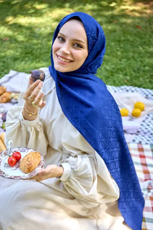 Timeless Koleksiyonu Yonca Desen - Lacivert 