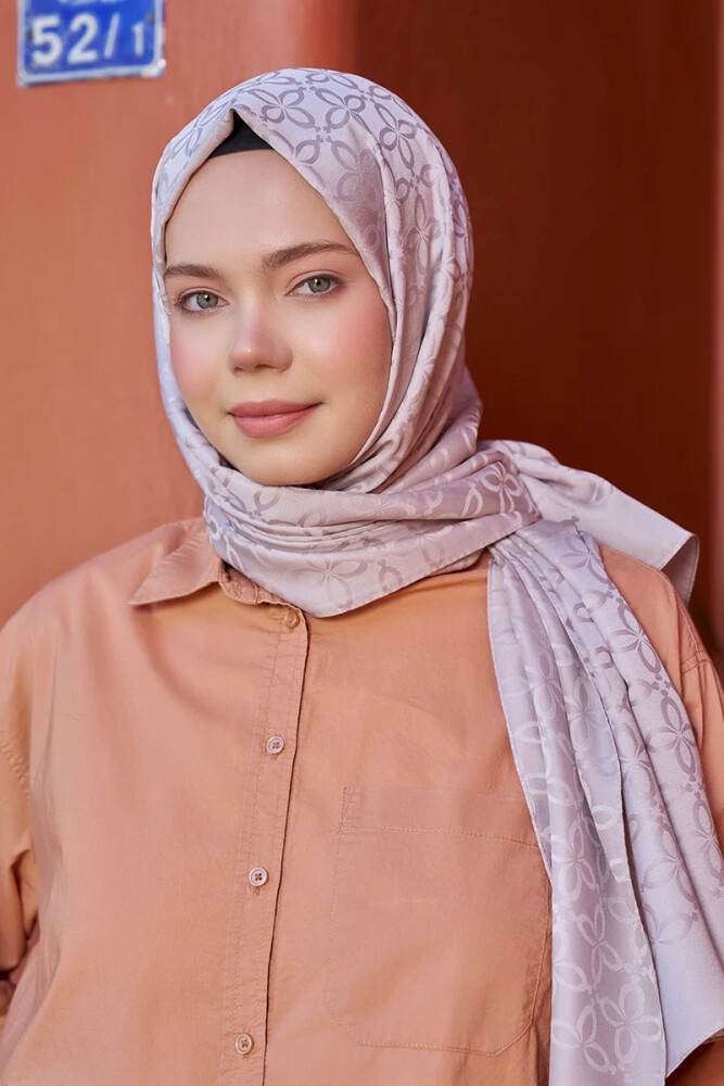 Timeless Koleksiyonu Yonca Desen - Vizon - MADAME POLO