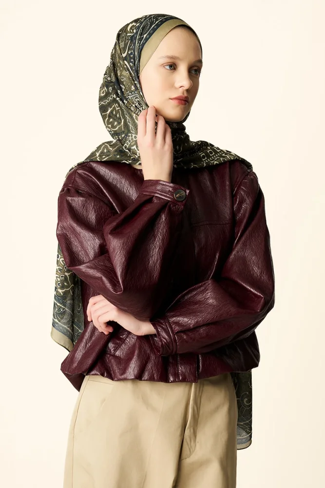 Yekta Desenli Pamuk Dokulu Şal - Yeşil - 3